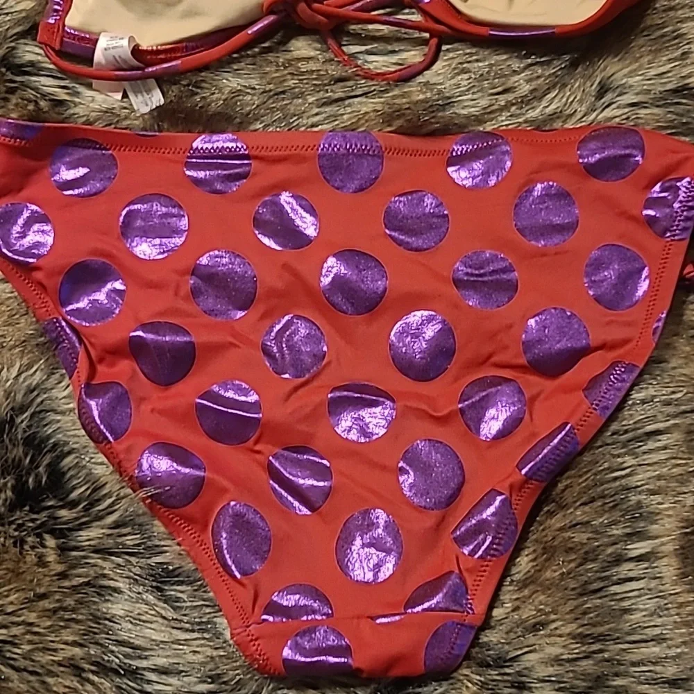 Victoria's Secret Women's Bathing Suit Bikini Top and Bottoms Polka Dots Vintage - Picture 8 of 8